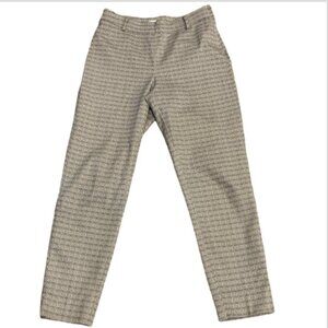 H&M Patterned Ankle Pants Sz 8 Black White Geometric Floral Mandala Print #17L